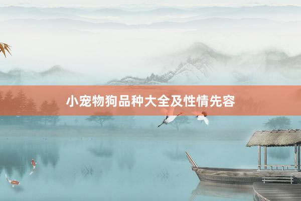 小宠物狗品种大全及性情先容